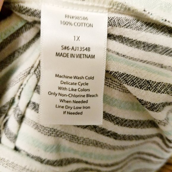 Cover-up Overshirt l Ava James NWT 1X All Cotton - Picture 12 of 12